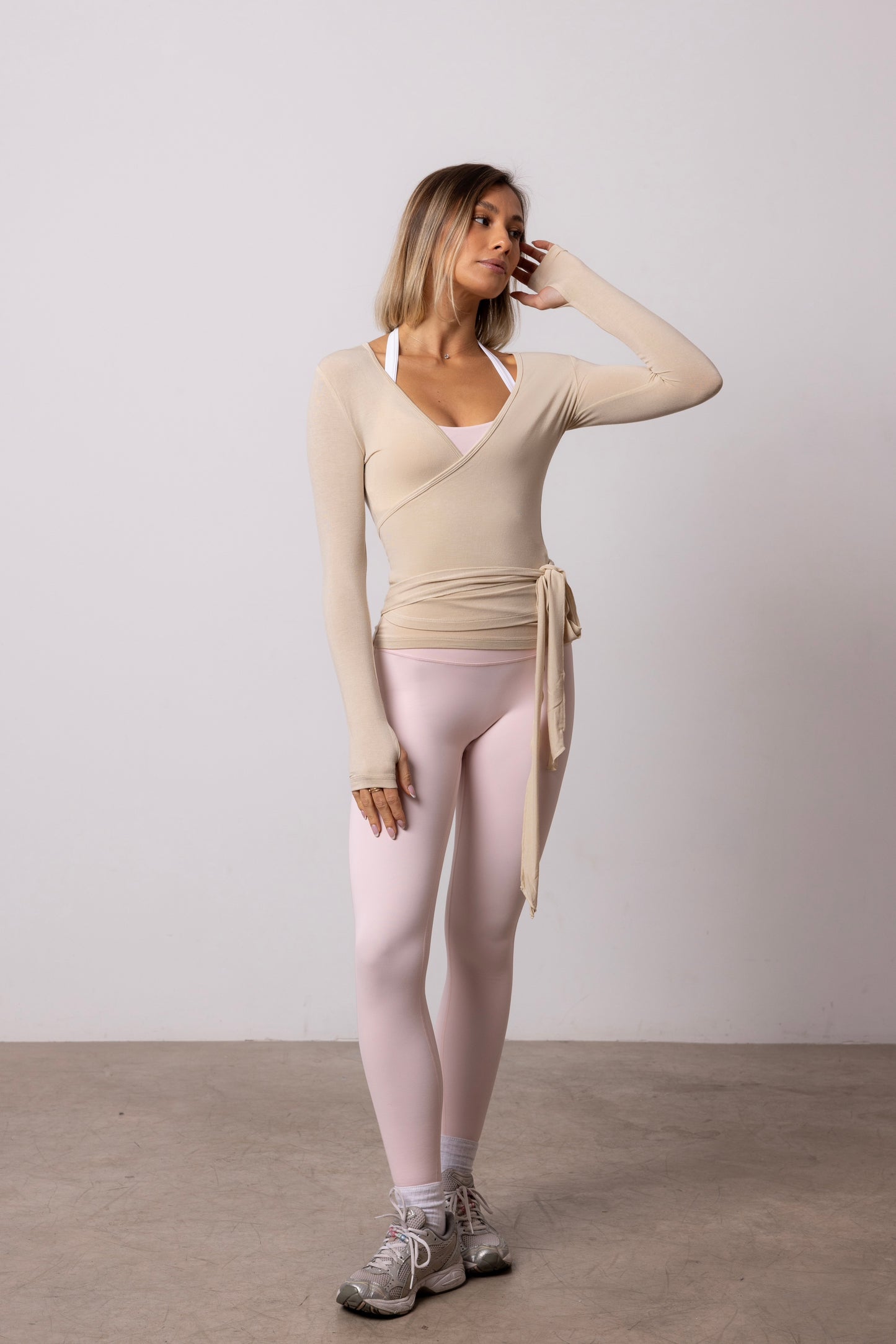 Ballet Muse Wrap Top Sand